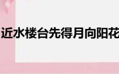 近水楼台先得月向阳花木易为春是什么意思啊