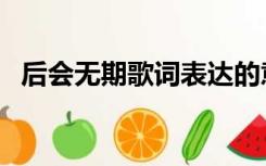 后会无期歌词表达的意思（后会无期歌词）