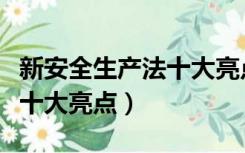 新安全生产法十大亮点不包括（新安全生产法十大亮点）