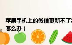 苹果手机上的微信更新不了怎么办（苹果手机微信更新不了怎么办）