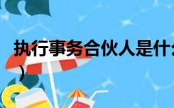 执行事务合伙人是什么意思（执行事务合伙人）