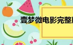 壹梦微电影完整版（壹梦微电影）