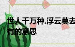 世人千万种,浮云莫去求,斯人若彩虹,遇上方知有的意思