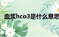 血浆hco3是什么意思（hco3 是什么意思）