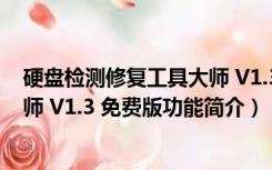 硬盘检测修复工具大师 V1.3 免费版（硬盘检测修复工具大师 V1.3 免费版功能简介）