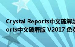 Crystal Reports中文破解版 V2017 免费版（Crystal Reports中文破解版 V2017 免费版功能简介）