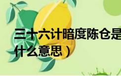 三十六计暗度陈仓是什么意思（暗度陈仓 是什么意思）