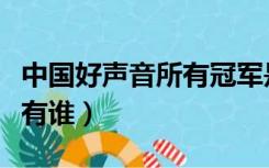 中国好声音所有冠军是谁（中国好声音冠军都有谁）