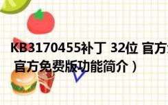 KB3170455补丁 32位 官方免费版（KB3170455补丁 32位 官方免费版功能简介）