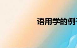 语用学的例子（语用学）