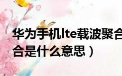 华为手机lte载波聚合是什么意思（lte载波聚合是什么意思）