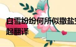 白雪纷纷何所似撒盐空中差可拟未若柳絮因风起翻译