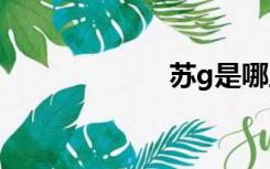 苏g是哪里的车牌