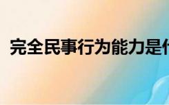 完全民事行为能力是什么意思新民法典规定