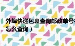 外埠快递包裹查询邮政单号在哪里（中国邮政外埠快递包裹怎么查询）