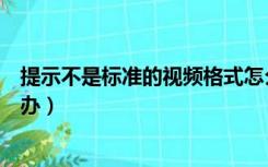 提示不是标准的视频格式怎么办（不是标准的视频文件怎么办）