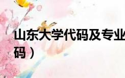 山东大学代码及专业代码2020（山东大学代码）