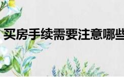 买房手续需要注意哪些细节问题（买房手续）
