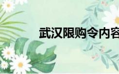 武汉限购令内容（武汉限购令）