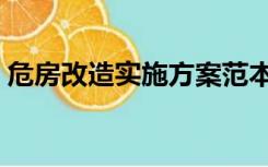 危房改造实施方案范本（危房改造实施方案）