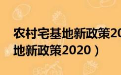 农村宅基地新政策2020收费标准（农村宅基地新政策2020）