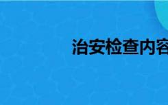 治安检查内容（检查内容）