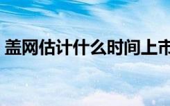 盖网估计什么时间上市（盖网上市最新消息）