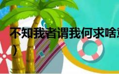 不知我者谓我何求啥意思（不知我者谓我何求）