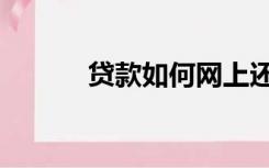 贷款如何网上还款（网上还款）