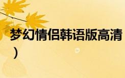 梦幻情侣韩语版高清（梦幻情侣韩语全集观看）