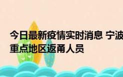 今日最新疫情实时消息 宁波昨日新增确诊病例1例，为省外重点地区返甬人员