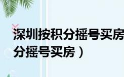 深圳按积分摇号买房是怎么回事?（深圳按积分摇号买房）