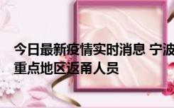 今日最新疫情实时消息 宁波昨日新增确诊病例1例，为省外重点地区返甬人员