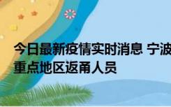 今日最新疫情实时消息 宁波昨日新增确诊病例1例，为省外重点地区返甬人员