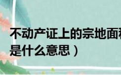 不动产证上的宗地面积是什么意思（宗地面积是什么意思）