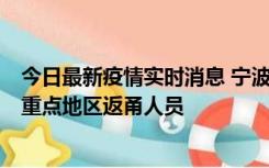 今日最新疫情实时消息 宁波昨日新增确诊病例1例，为省外重点地区返甬人员