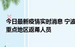 今日最新疫情实时消息 宁波昨日新增确诊病例1例，为省外重点地区返甬人员