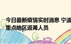 今日最新疫情实时消息 宁波昨日新增确诊病例1例，为省外重点地区返甬人员