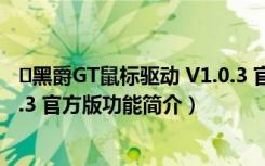 ﻿黑爵GT鼠标驱动 V1.0.3 官方版（﻿黑爵GT鼠标驱动 V1.0.3 官方版功能简介）