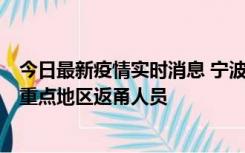 今日最新疫情实时消息 宁波昨日新增确诊病例1例，为省外重点地区返甬人员