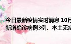 今日最新疫情实时消息 10月13日0时-20时，新疆库尔勒市新增确诊病例3例、本土无症状感染者32例