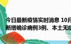 今日最新疫情实时消息 10月13日0时-20时，新疆库尔勒市新增确诊病例3例、本土无症状感染者32例