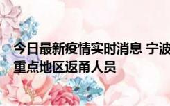 今日最新疫情实时消息 宁波昨日新增确诊病例1例，为省外重点地区返甬人员