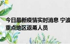 今日最新疫情实时消息 宁波昨日新增确诊病例1例，为省外重点地区返甬人员