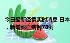 今日最新疫情实时消息 日本新增新冠肺炎确诊病例45690例，新增死亡病例78例