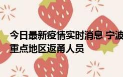 今日最新疫情实时消息 宁波昨日新增确诊病例1例，为省外重点地区返甬人员