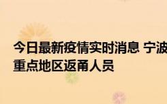 今日最新疫情实时消息 宁波昨日新增确诊病例1例，为省外重点地区返甬人员