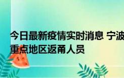 今日最新疫情实时消息 宁波昨日新增确诊病例1例，为省外重点地区返甬人员