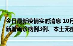 今日最新疫情实时消息 10月13日0时-20时，新疆库尔勒市新增确诊病例3例、本土无症状感染者32例