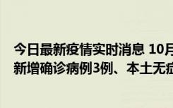 今日最新疫情实时消息 10月13日0时-20时，新疆库尔勒市新增确诊病例3例、本土无症状感染者32例